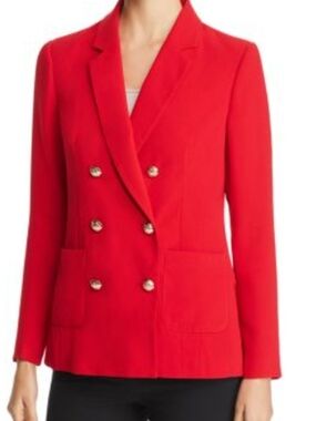 Red Double-Breasted Women's Blazer Jacket